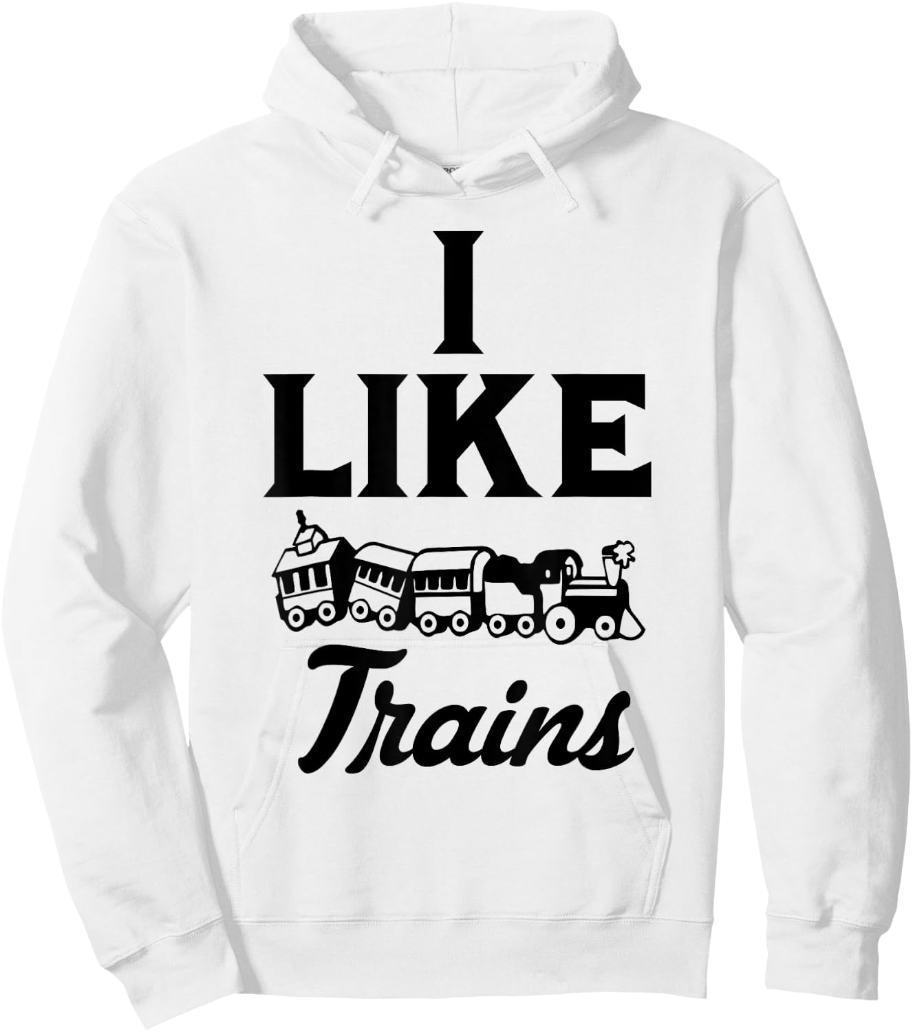 I Like Trains Railroad Engineer Toy Model Train Hoodie - Hoodie | White