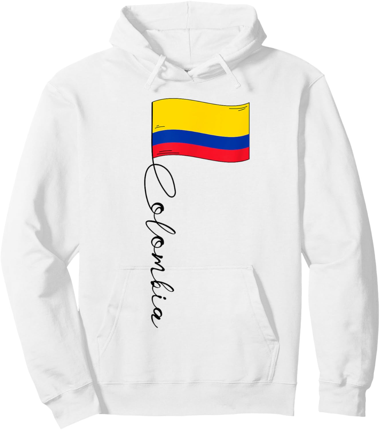 Colombia Signature Flag Pole - Patriotic Colombian Flag Kids Men Hoodie - Hoodie | White