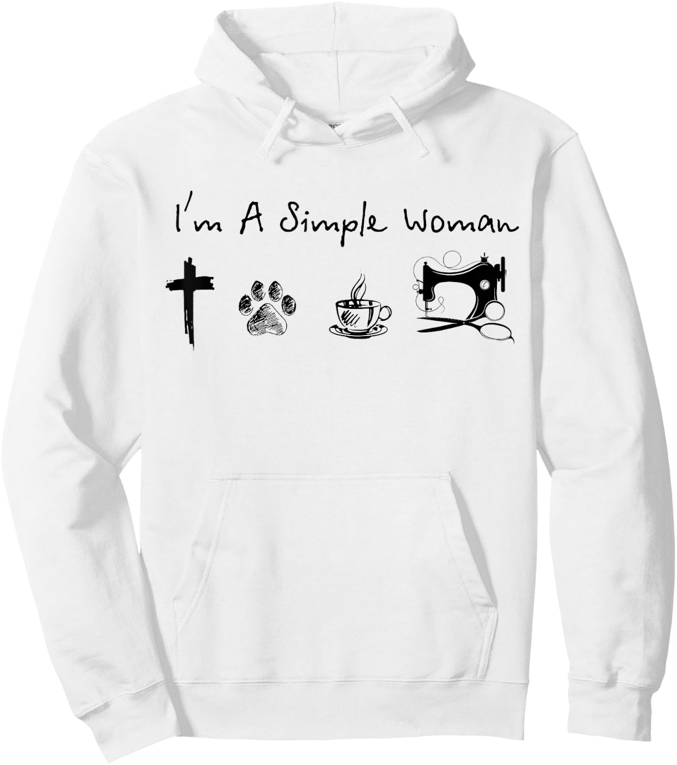 I'm a simple woman jesus dog coffee sewing Hoodie - Hoodie | White