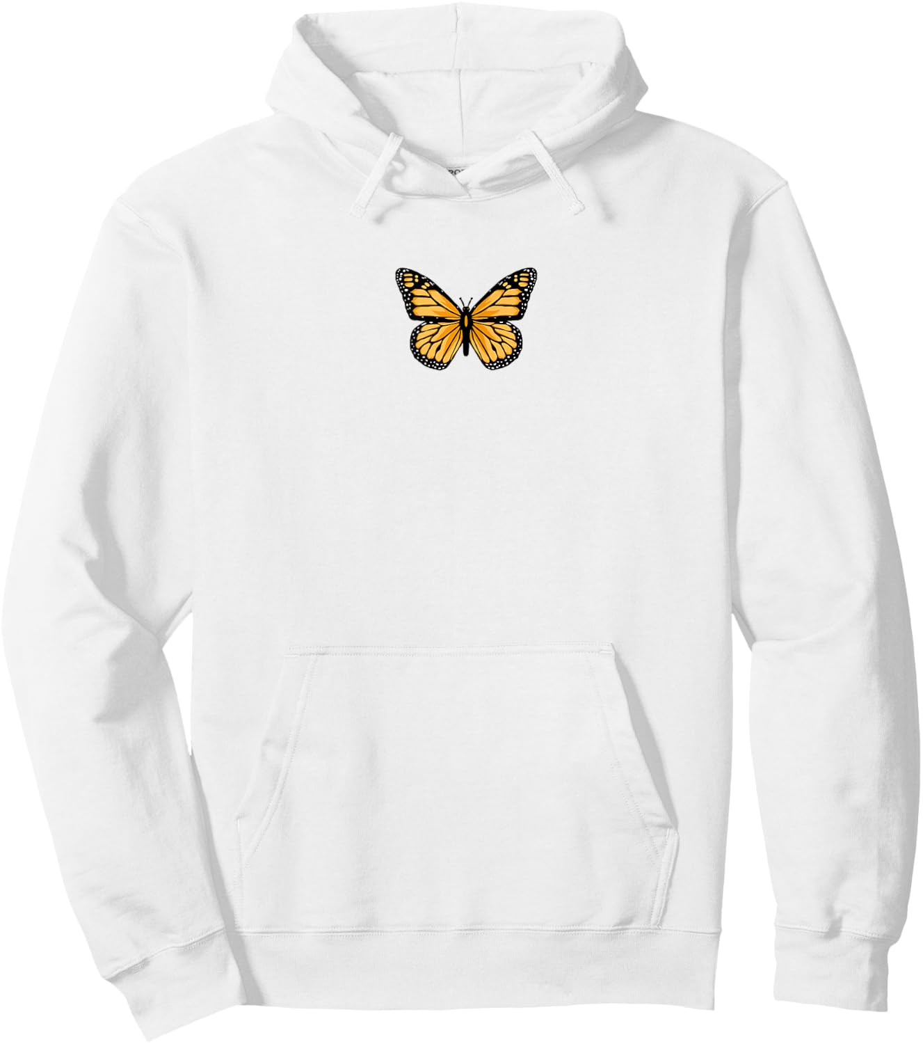 Classic Black and Orange Monarch Butterfly Icon Hoodie - Hoodie | White