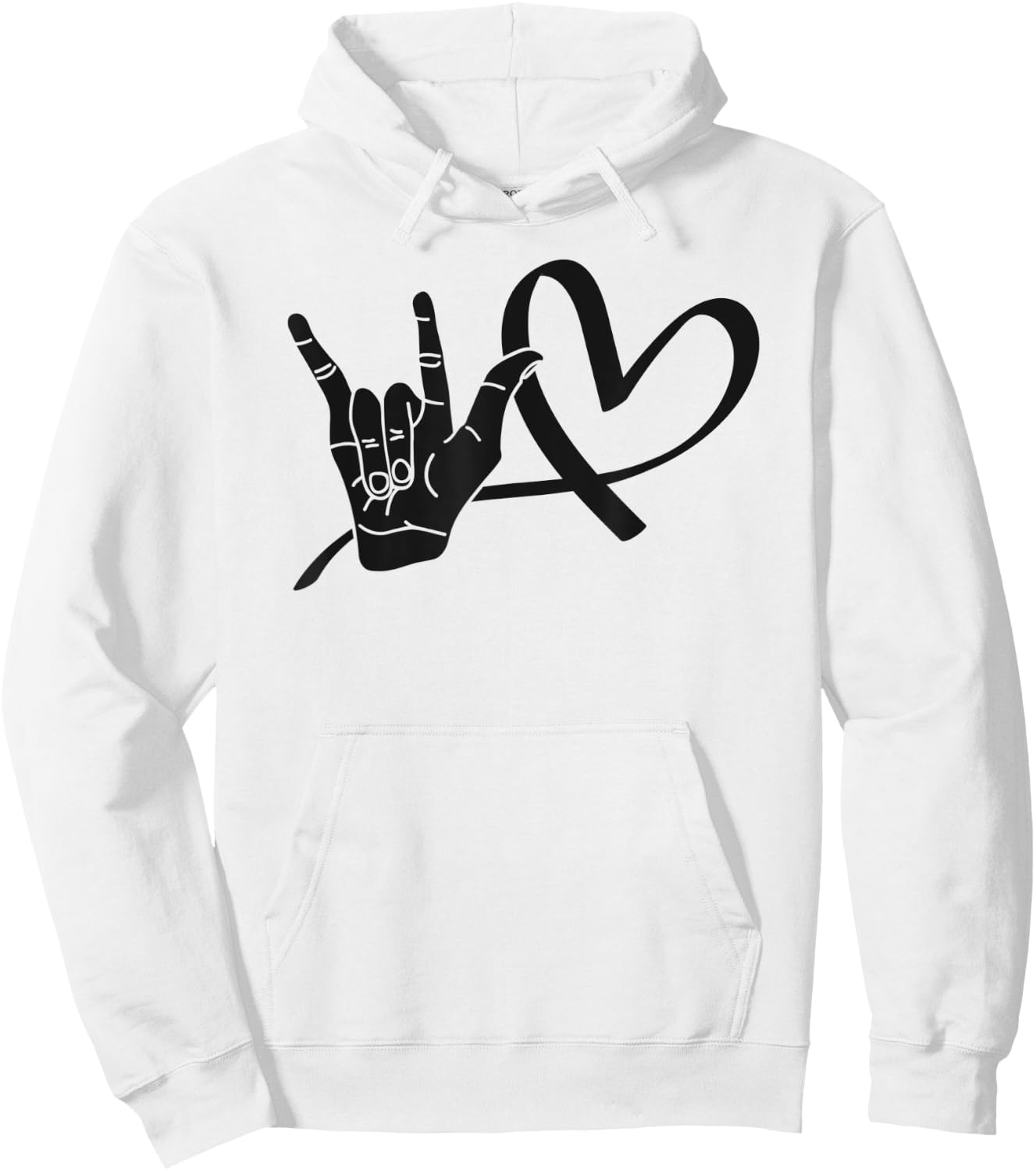 Deaf Awareness Shirts Sign Language Shirt Love ASL Teacher Men Women Kids Hoodie - Hoodie | White