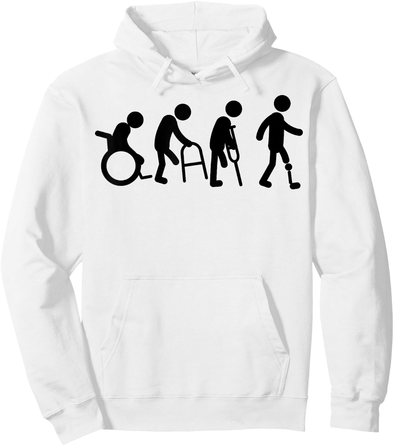 Funny Amputee Gift Prosthetic Evolution | Cute Disability Hoodie - Hoodie | White
