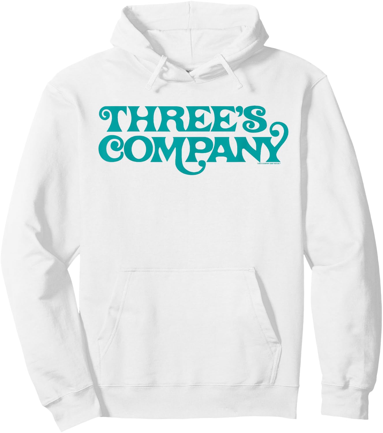 Three's Company Retro Sitcom Show Logo Hoodie - Hoodie | White