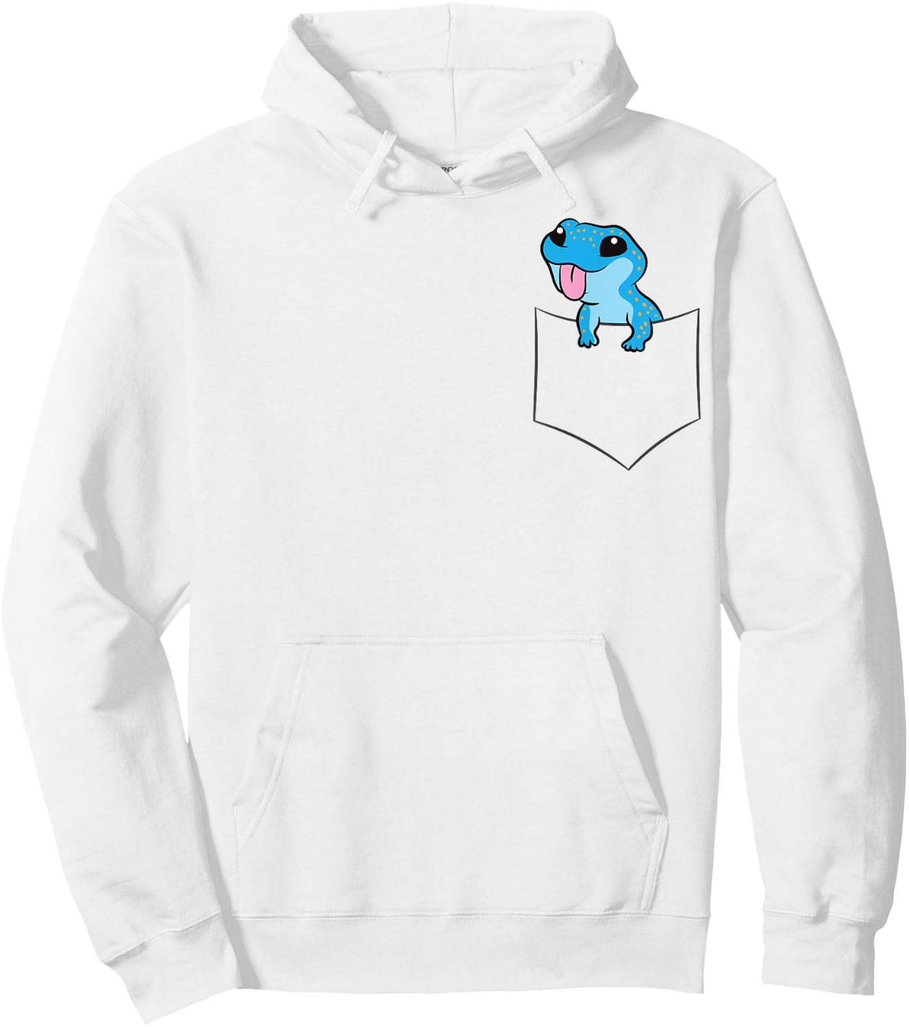 Cute Blue Gecko In A Pocket Lizard Reptile Pocket Blue Gecko Hoodie - Hoodie | White