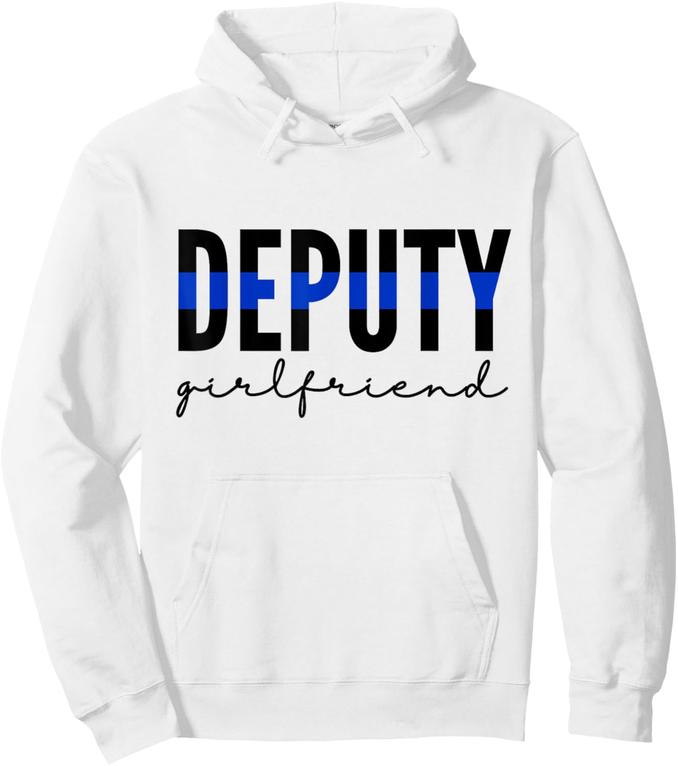 Deputy Girlfriend Thin Blue Line Police Officer Cop Hoodie - Hoodie | White
