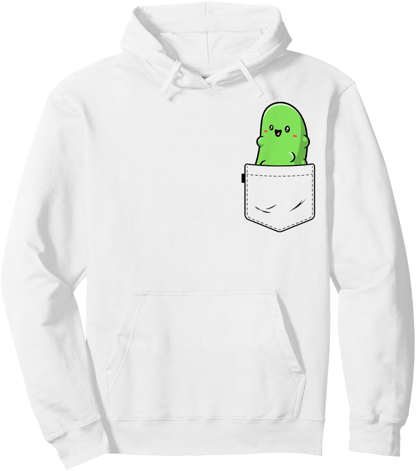 Pocket Pickle Funny Vegetable Cucumber Vegan Hoodie - Hoodie | White
