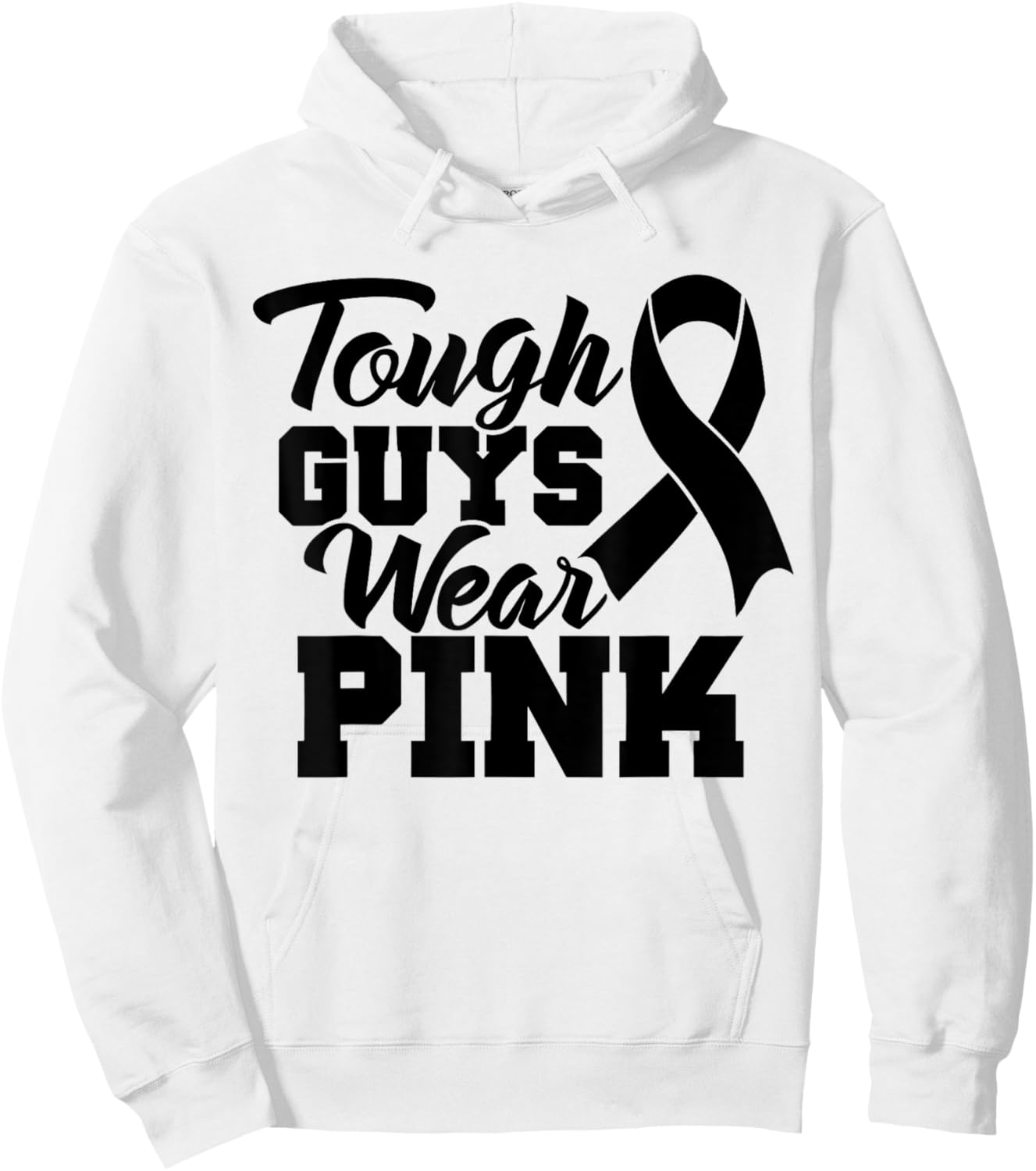 Tough Guys Wear Pink Men And Boys Support Cancer Survivors Hoodie - Hoodie | White
