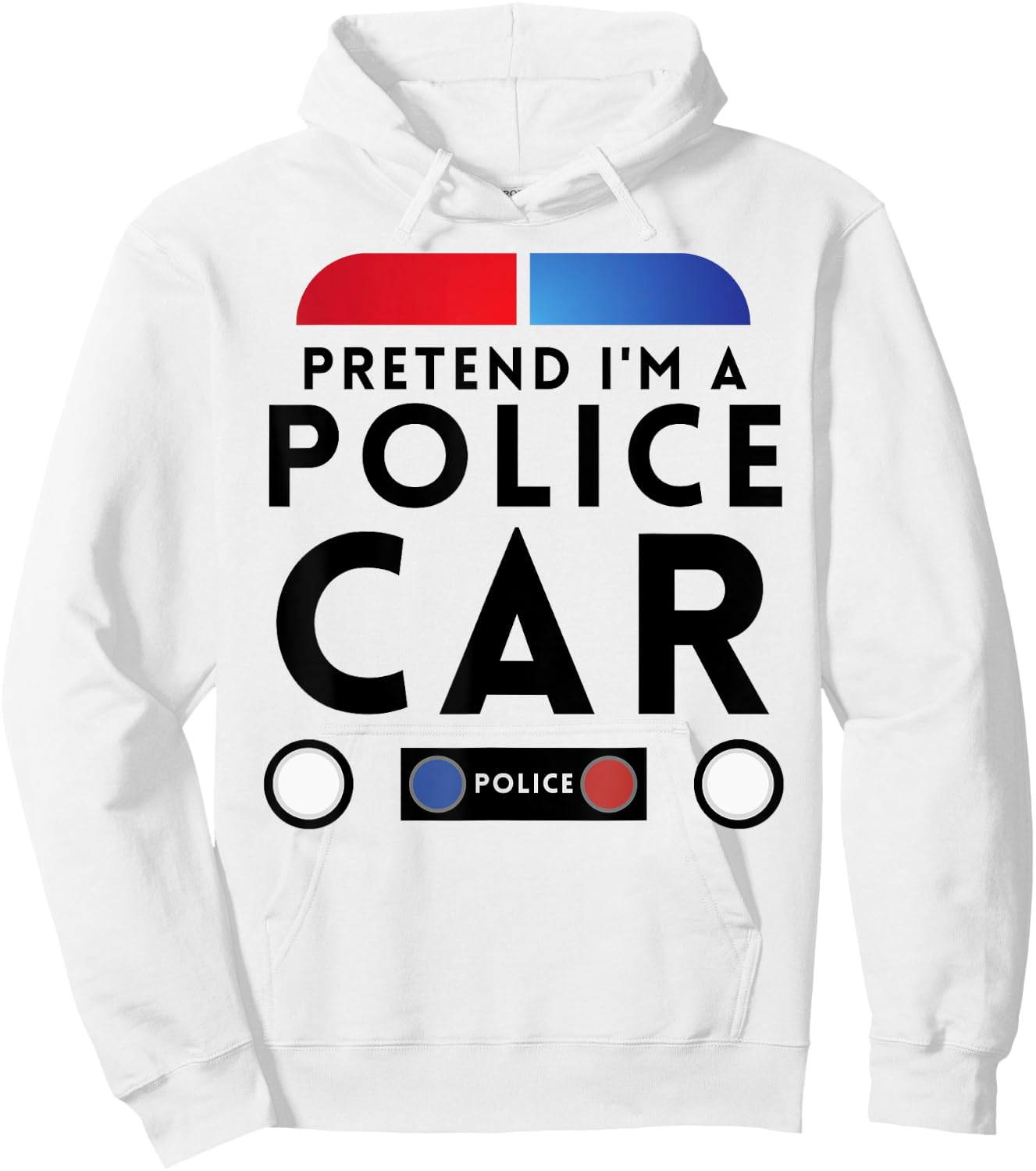 Pretend I'm a Police Car Funny Lazy Halloween Costume Hoodie - Hoodie | White