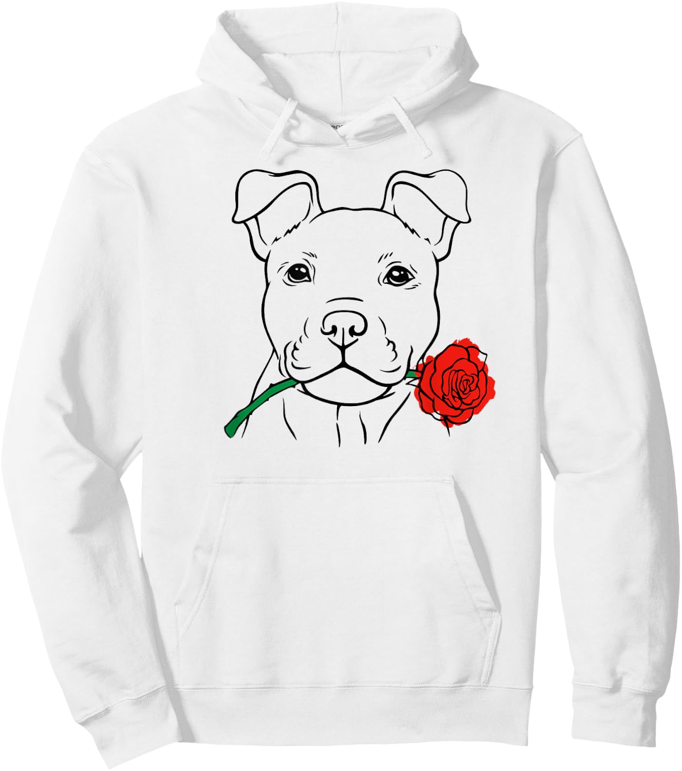 Cute Puppy Love with Rose - Dog Lover Christmas & Valentines Hoodie - Hoodie | White