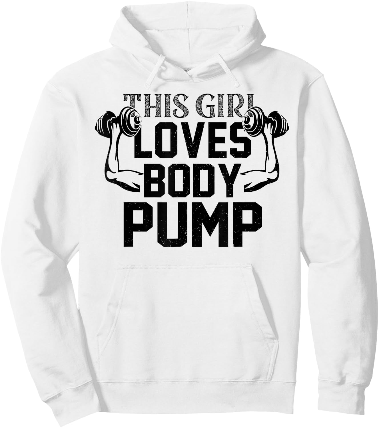 Girl Love Body Pump Female Gym Instructor Funny Fitness Girl Hoodie - Hoodie | White