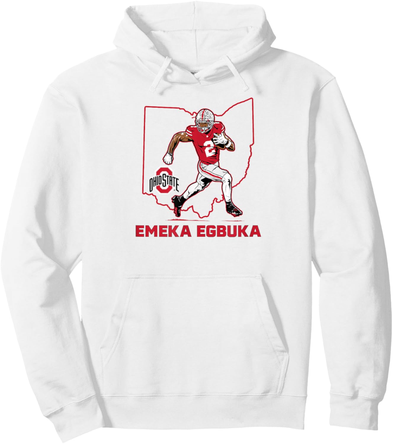 Ohio State Football: Emeka Egbuka State Star Hoodie - Hoodie | White