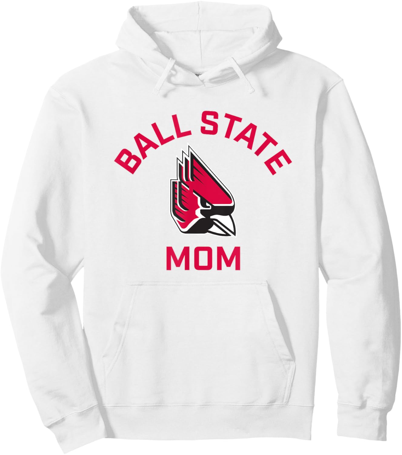 Ball State University Cardinals Arched Mom Hoodie - Hoodie | White