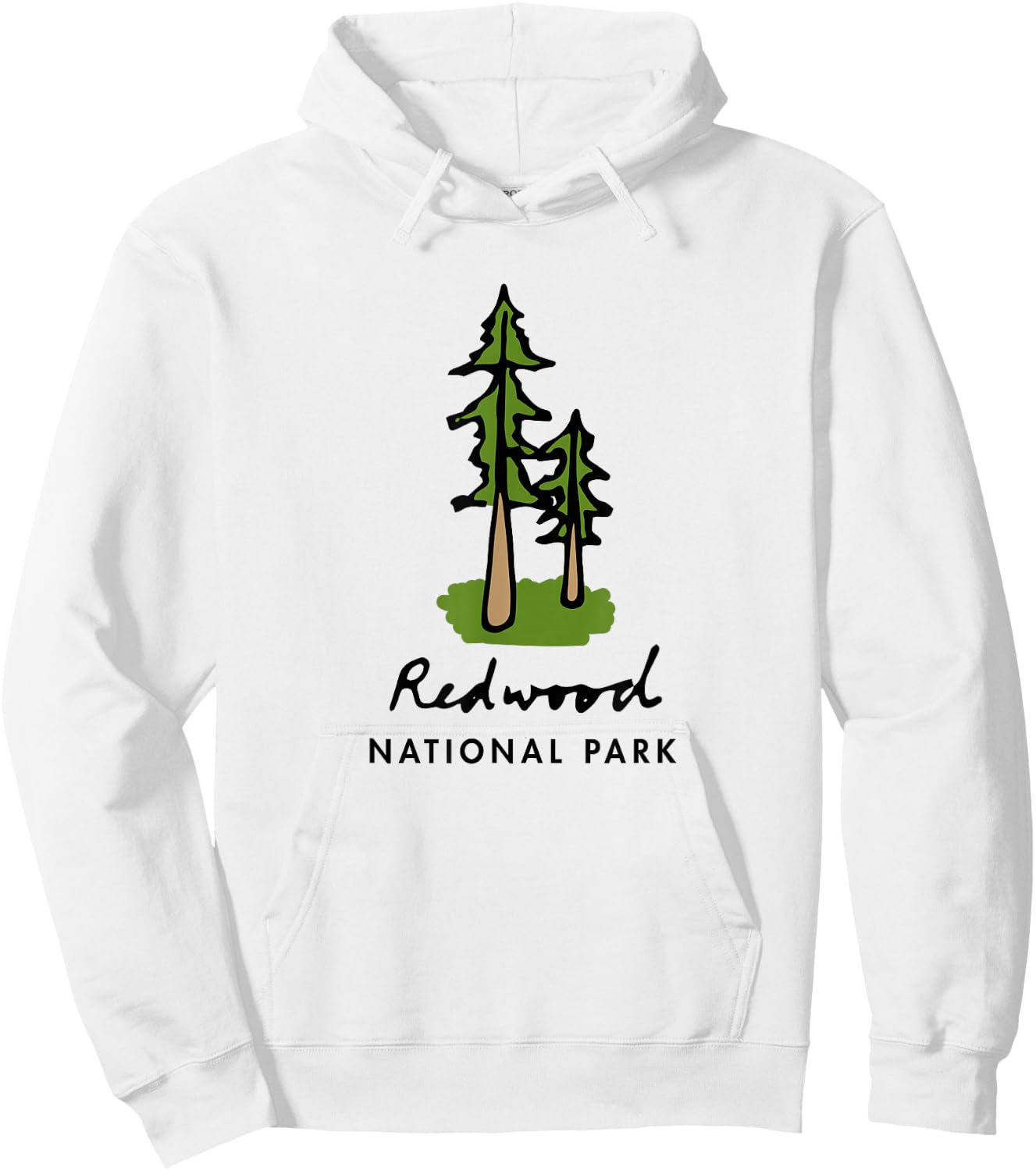 Family Vacation Design - Retro Redwood National Park Hoodie - Hoodie | White