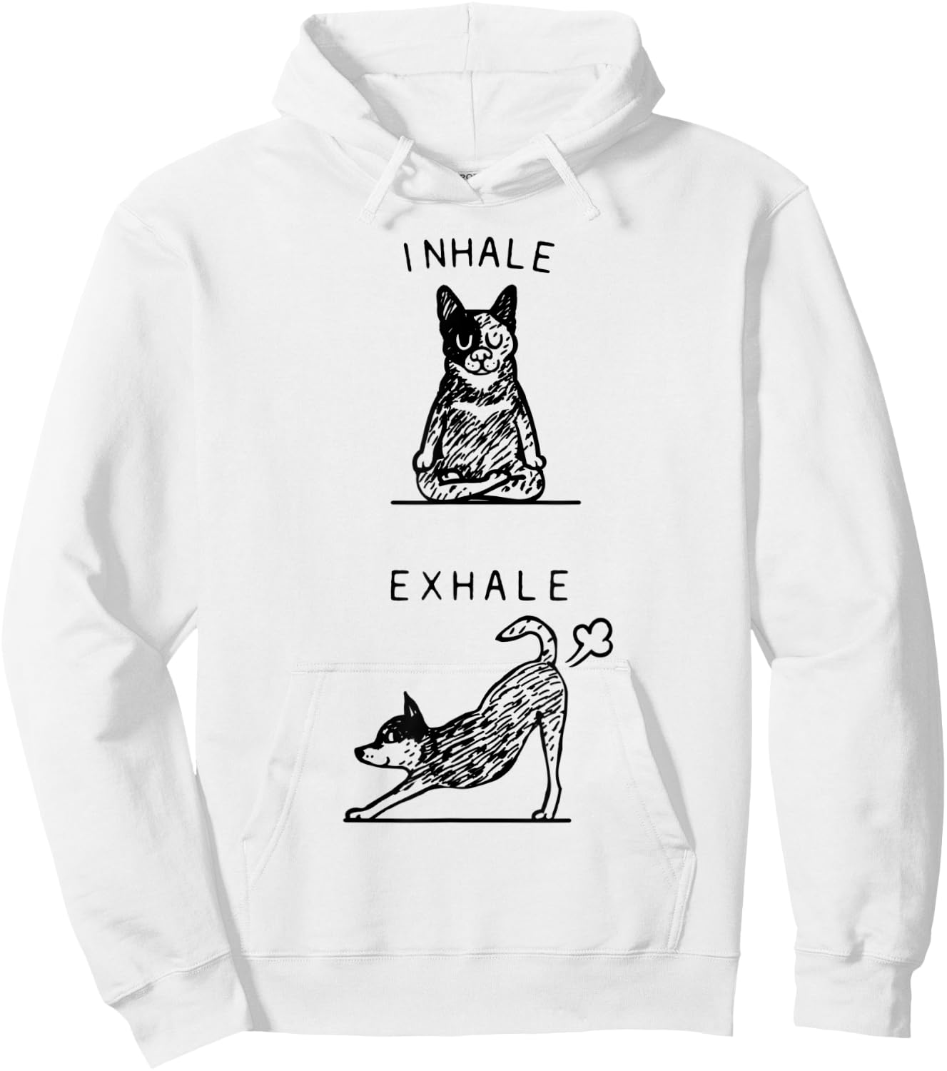 Inhale Exhale Australian Cattle Dog Hoodie - Hoodie | White