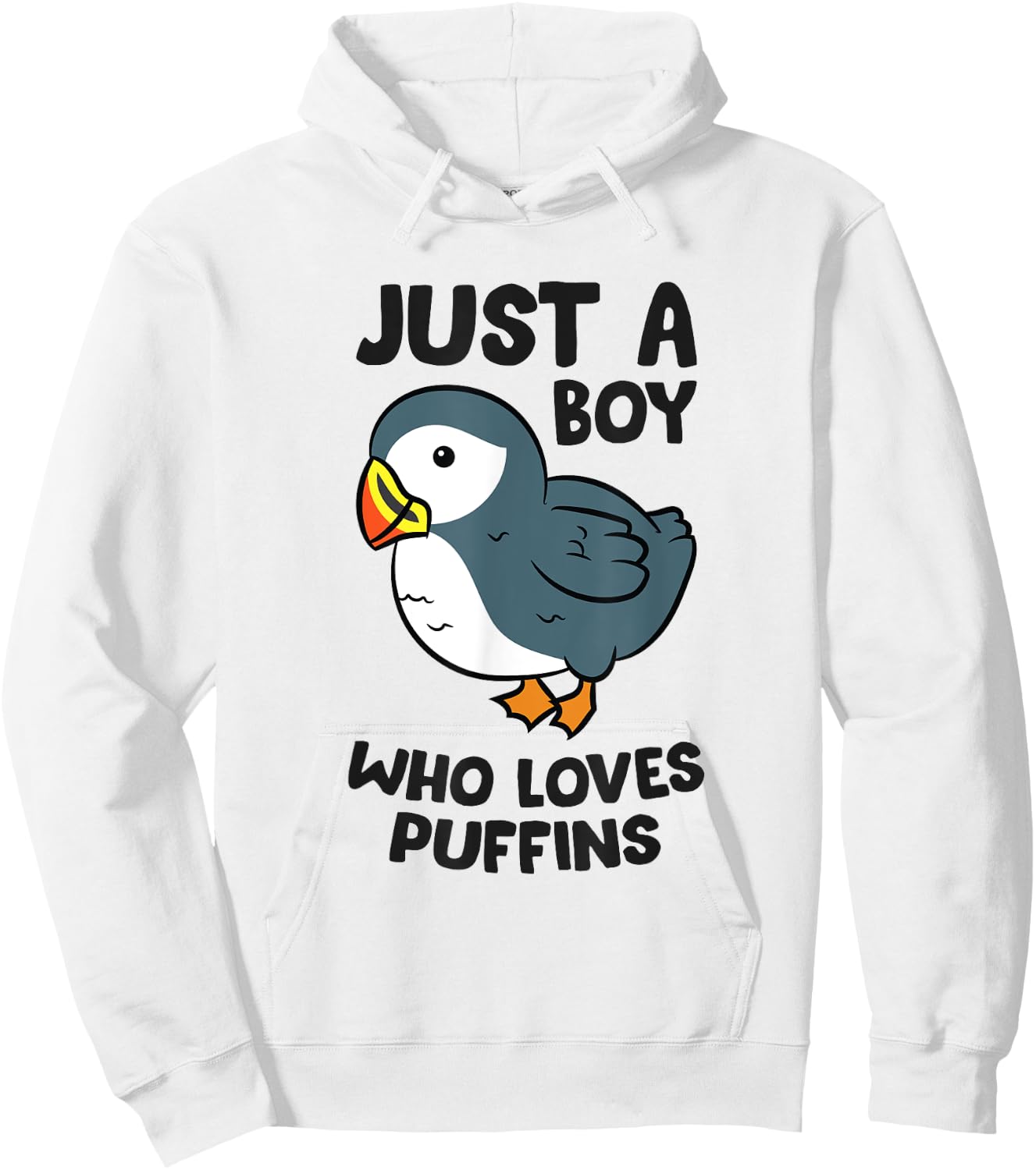 Just a Boy Who Loves Puffins Hoodie - Hoodie | White
