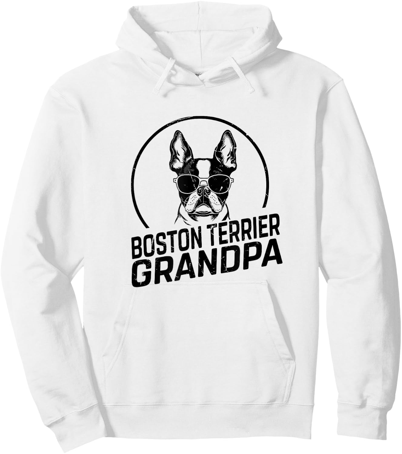 Boston Terrier Dog Grandpa Grand Paw Dog Lover Gifts Men Dad Hoodie - Hoodie | White