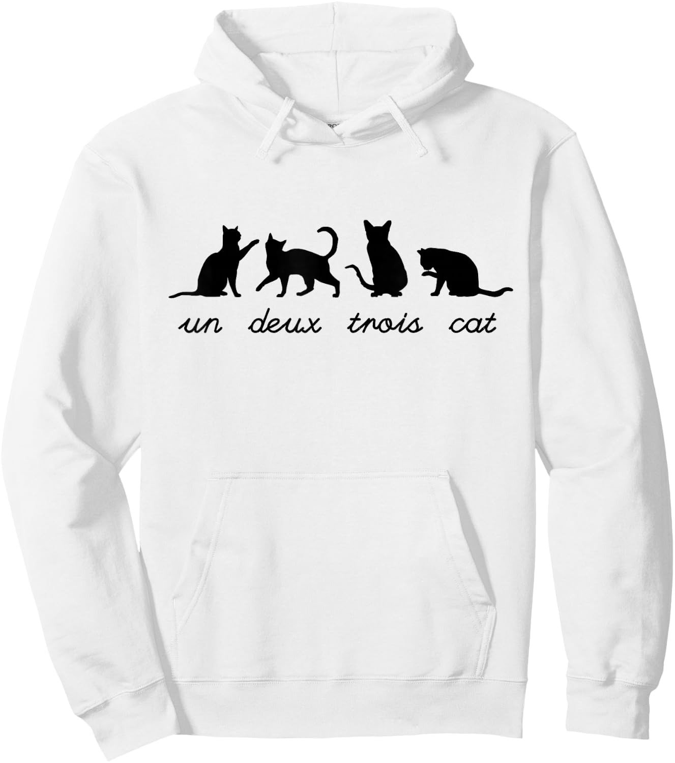 Un Deux Trois Cat Cute Funny French Teacher Pun Cat Lovers Women Girls Kids Hoodie - Hoodie | White