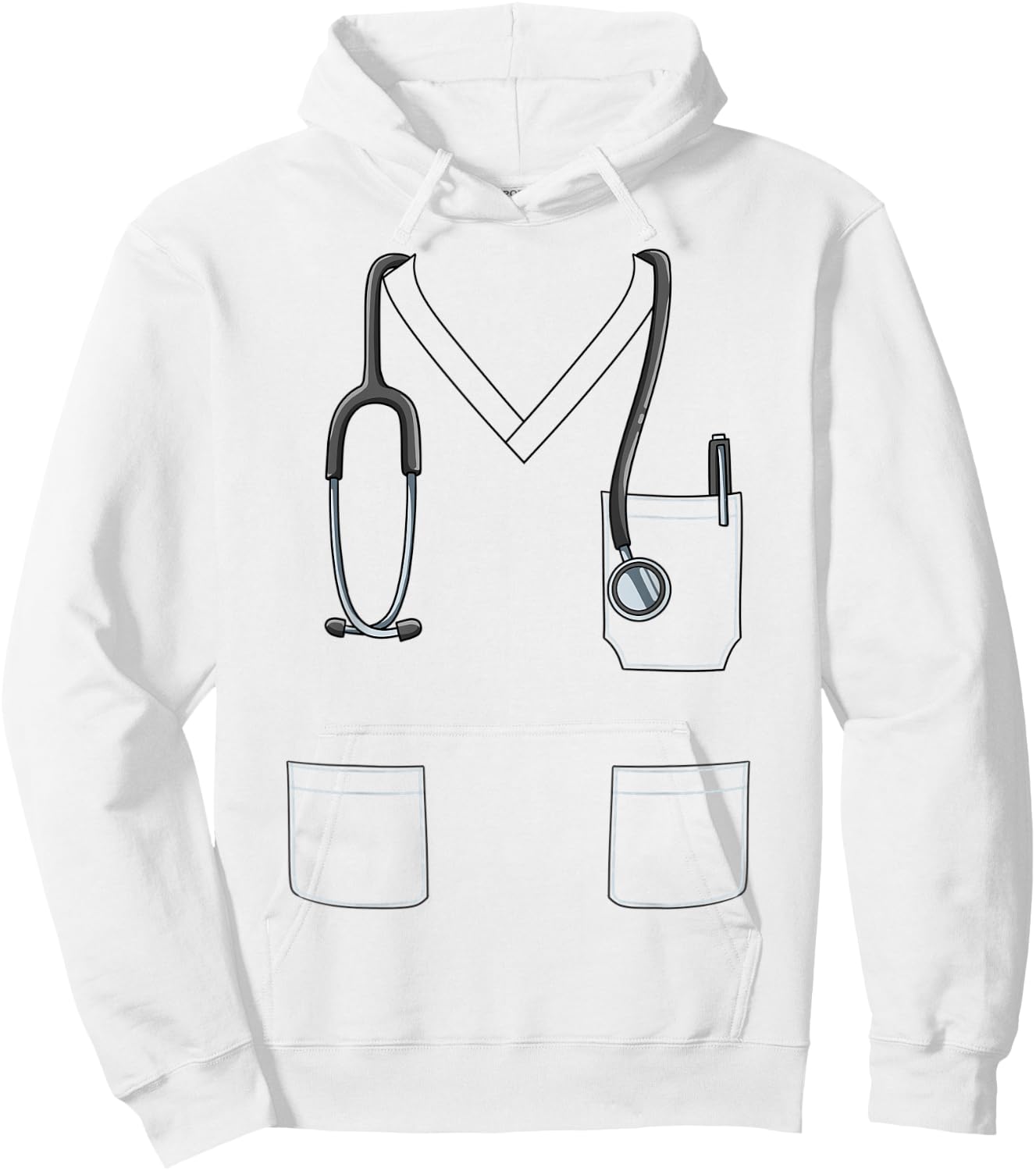 Easy Nurse Costume Nurse Body Headless Nurse Costume Hoodie - Hoodie | White
