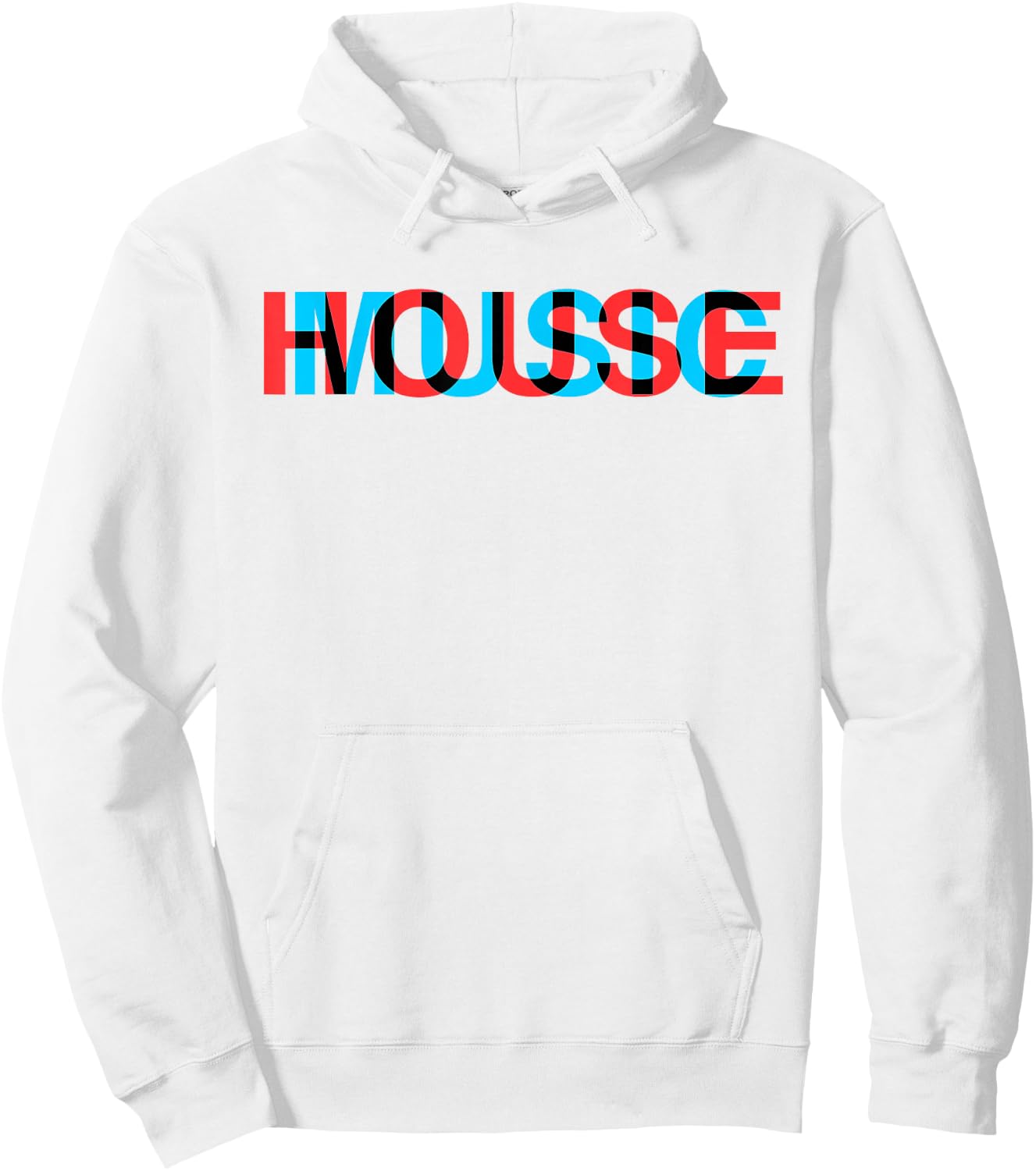 House Music Glitch Optical Illusion - EDM Rave DJ Hoodie - Hoodie | White