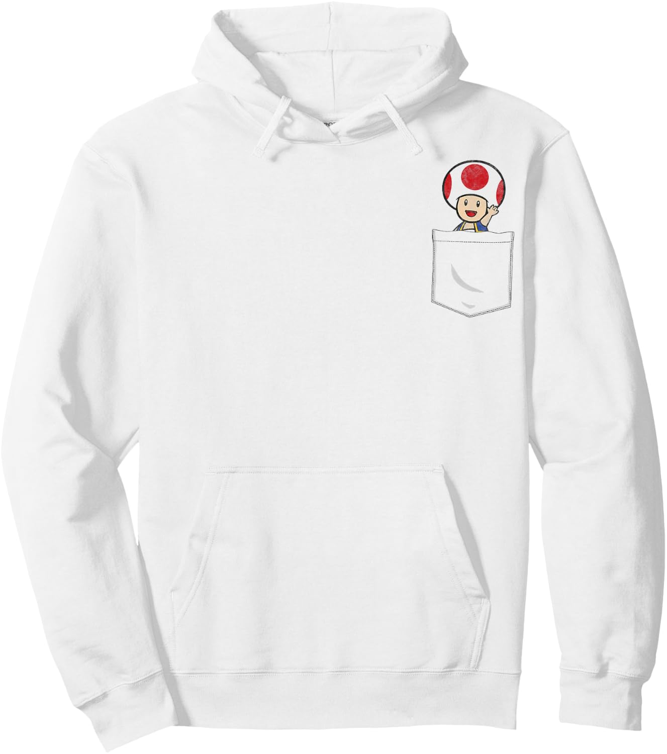 Super Mario Toad Pocket Hoodie - Hoodie | White