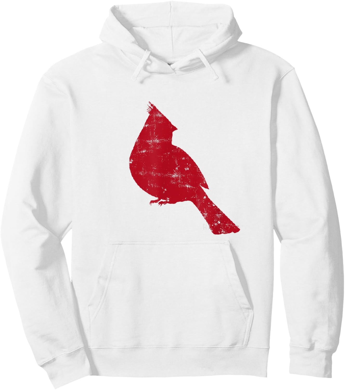 Bright Red Cardinal Bird Silhouette Hoodie - Hoodie | White