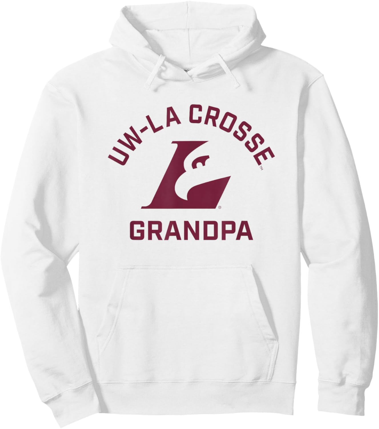 University of Wisconsin-La Crosse Eagles Arched Grandpa Hoodie - Hoodie | White