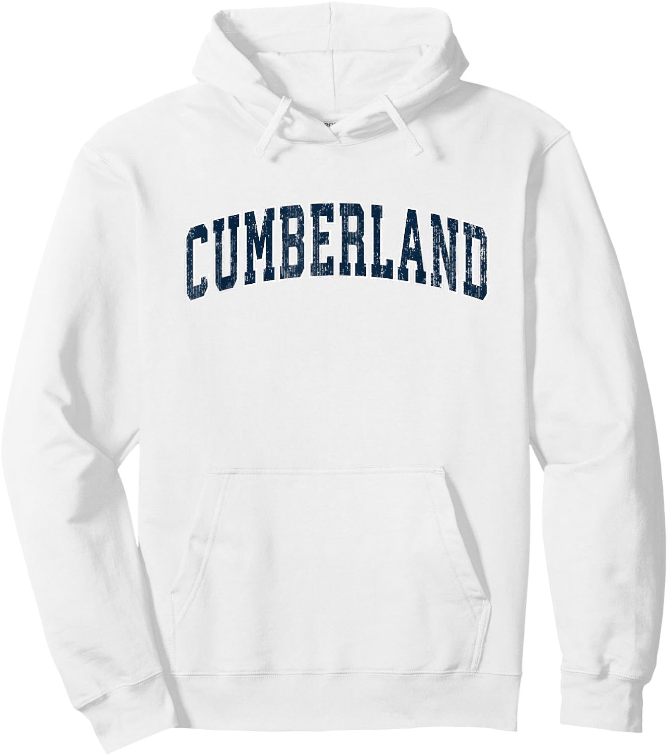 Cumberland Rhode Island RI Vintage Sports Design Navy Design Hoodie - Hoodie | White