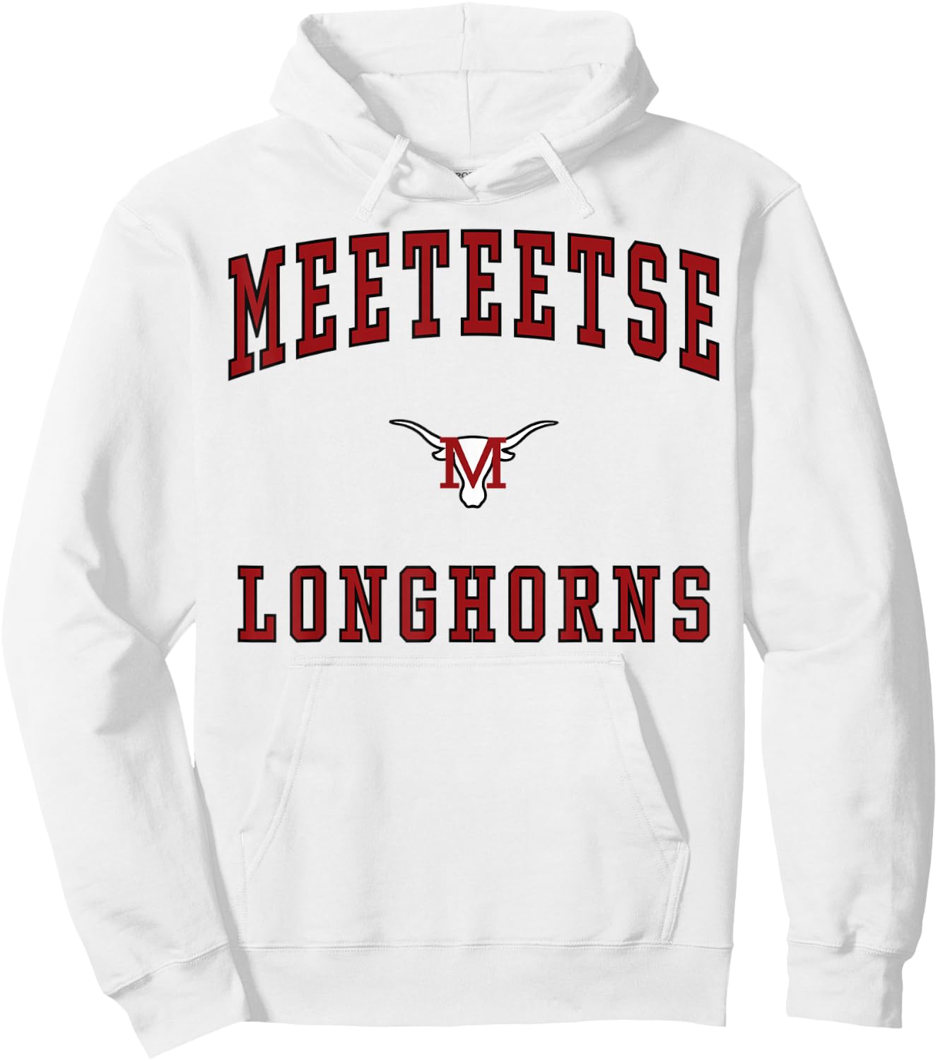 Meeteetse High School Longhorns Hoodie - Hoodie | White