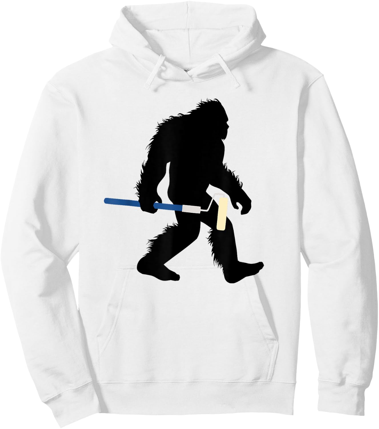 Bigfoot With Paint Roller Sasquatch Home Painter Hoodie - Hoodie | White
