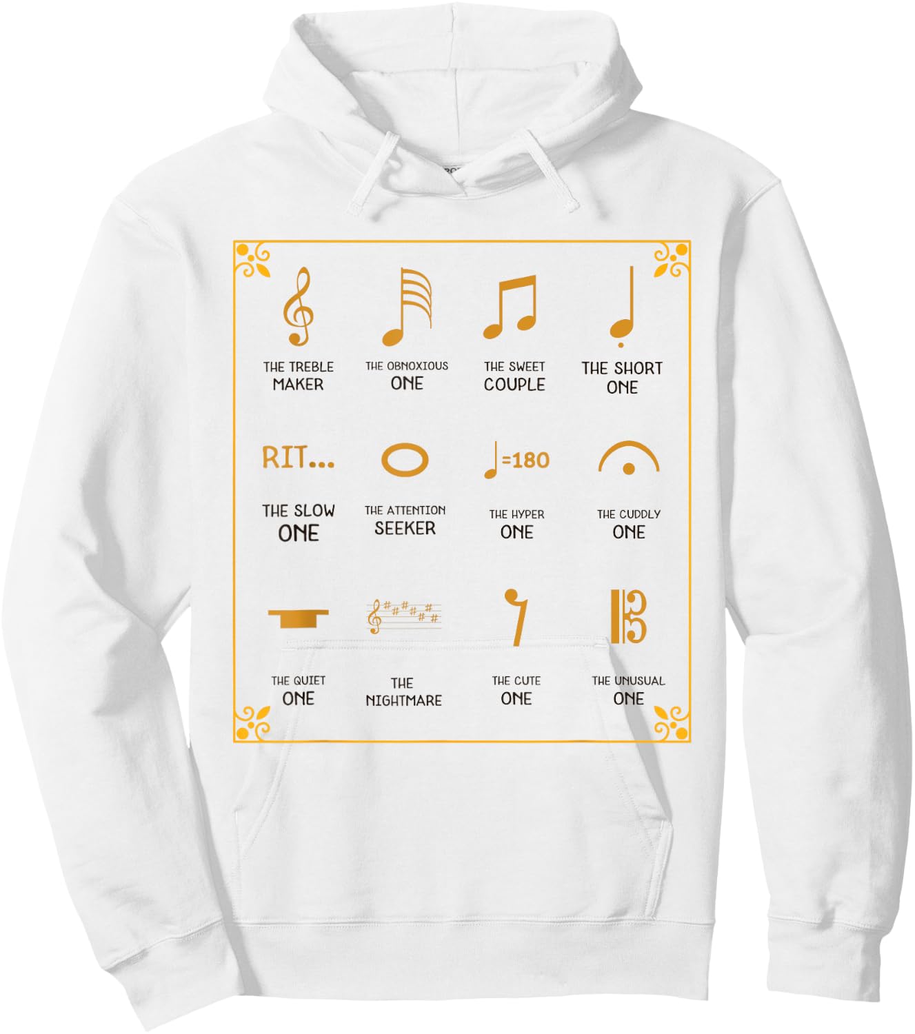 Funny Music Notes Definition Music Theory Instrument Humor Hoodie - Hoodie | White