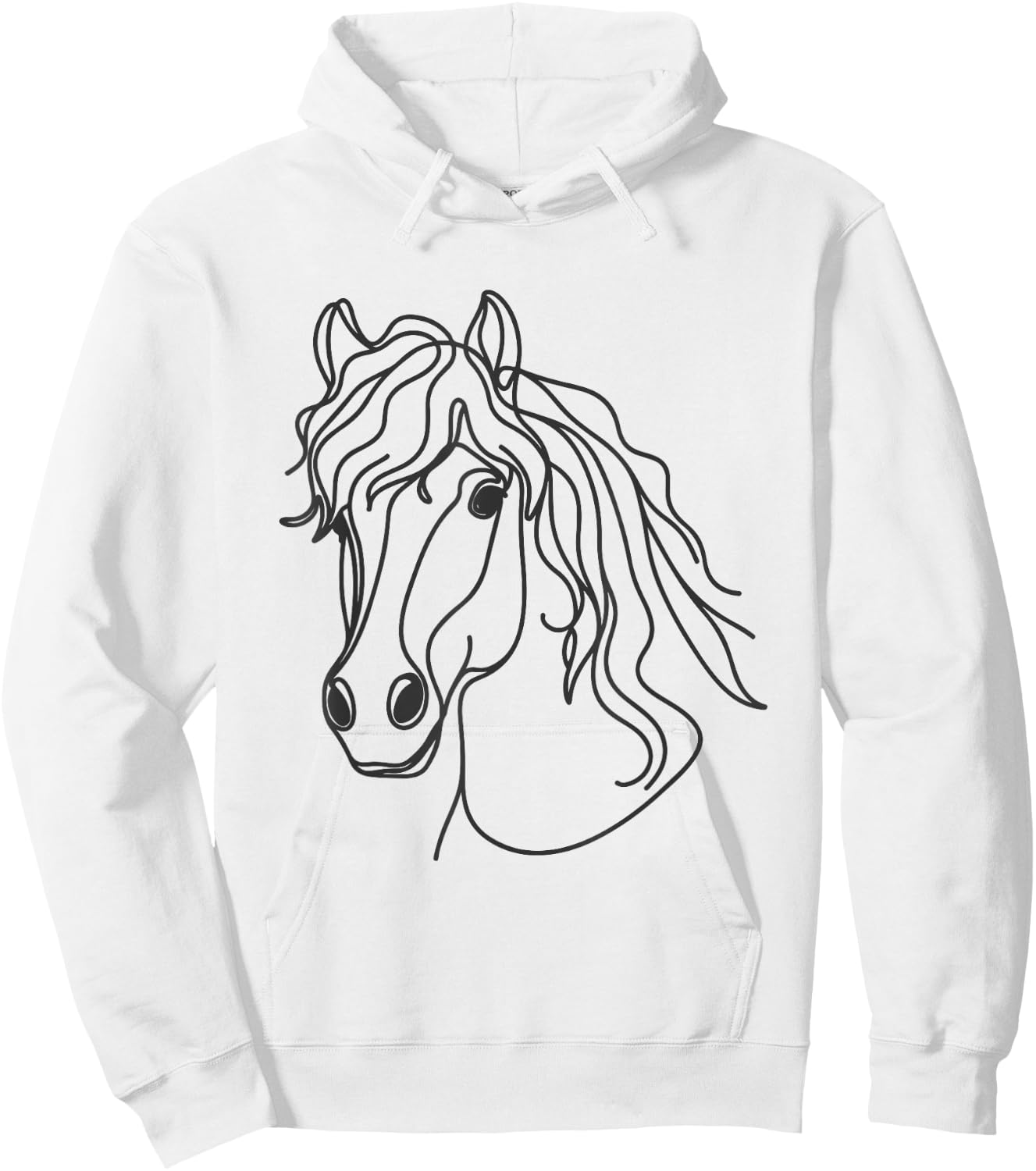 Line Art Dad Mom Horse - Haflinger Horse Hoodie - Hoodie | White