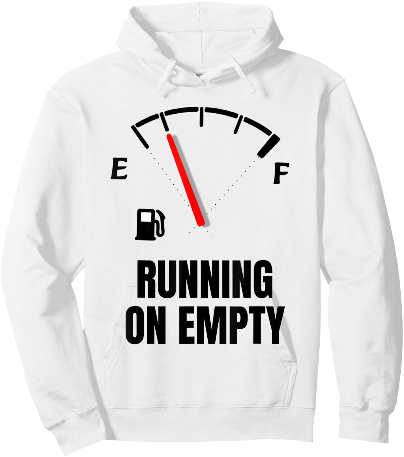 Running On Empty Funny Gasoline Shortage Hoodie - Hoodie | White