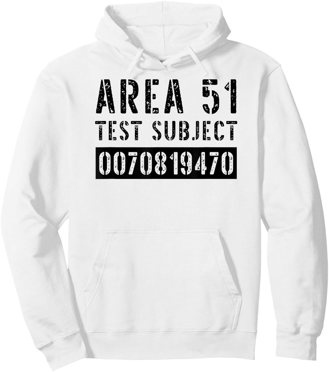 Area 51 Test Subject Costume Roswell Alien UFO Conspiracy Hoodie - Hoodie | White