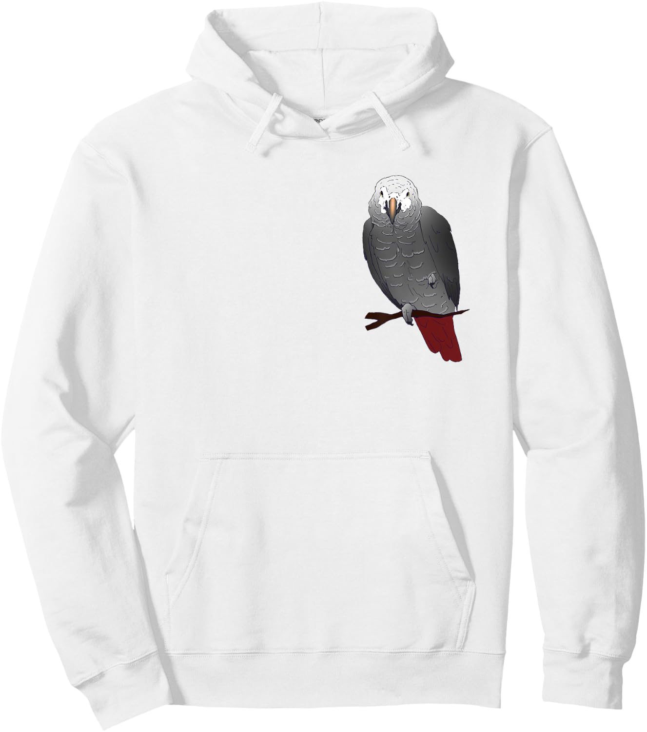 Timneh African Grey Parrot Perching on a Branch Hoodie - Hoodie | White