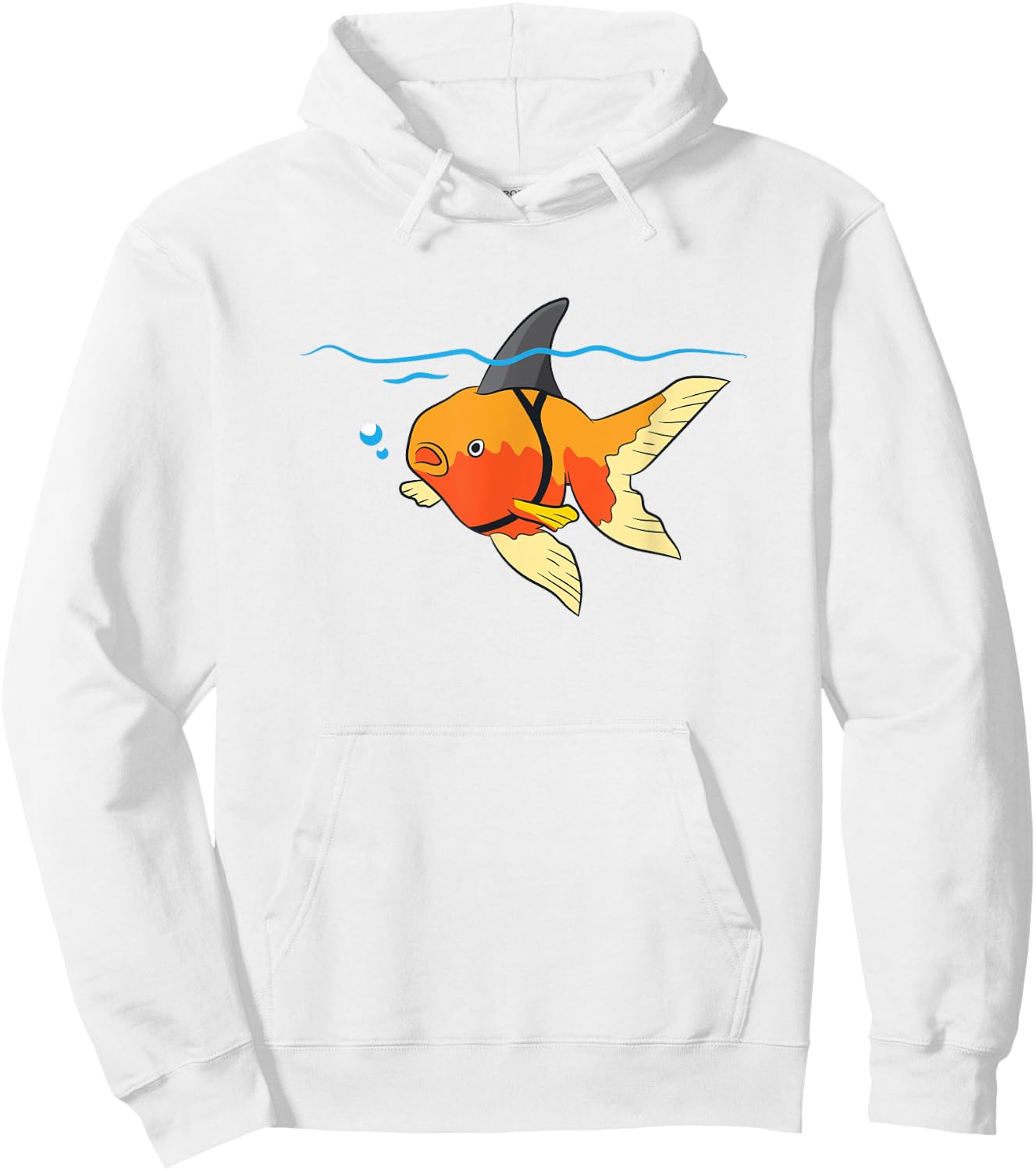 Goldfish Shark Fin Goldfish Motivational Goldfish Hoodie - Hoodie | White