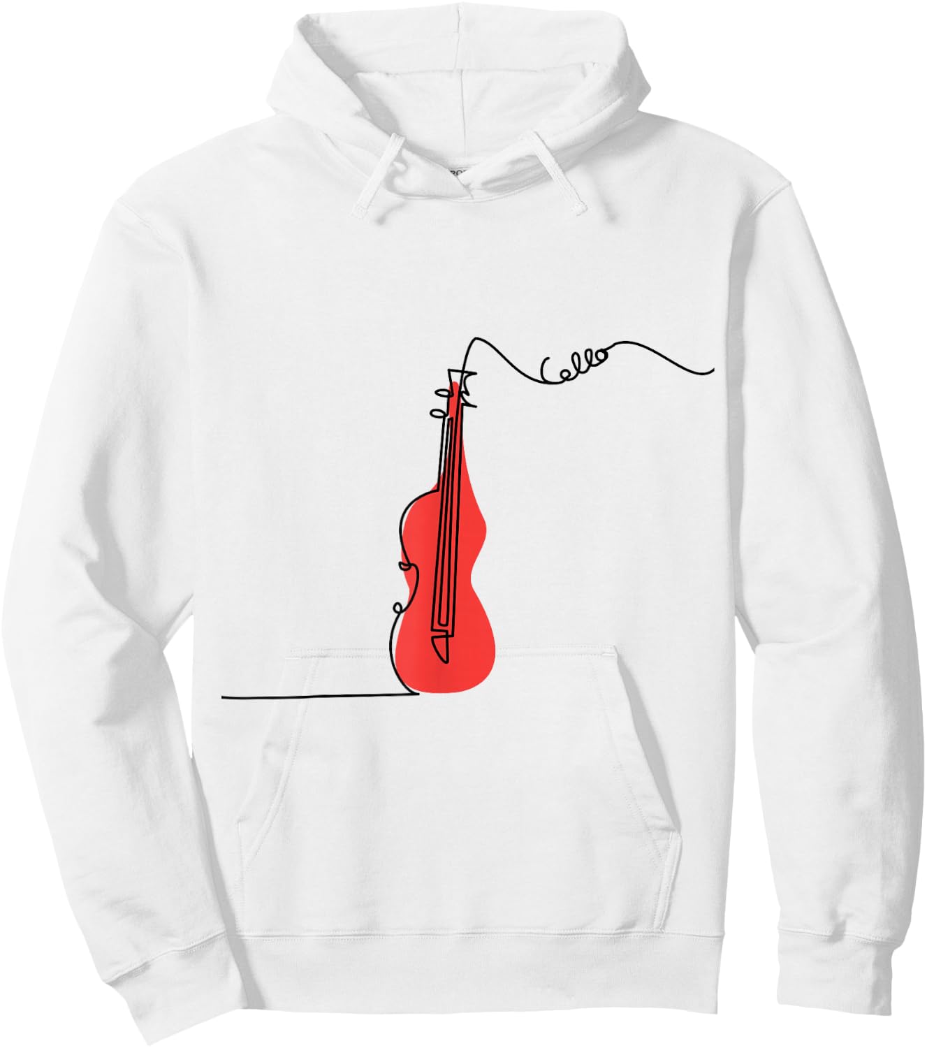 Cellist Music Orchestra Design One-Line Cello Small Hoodie - Hoodie | White