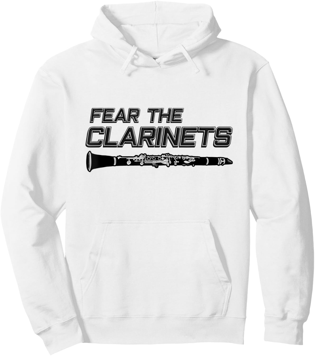 Fear the clarinets, funny band gift - Funny Clarinet Hoodie - Hoodie | White