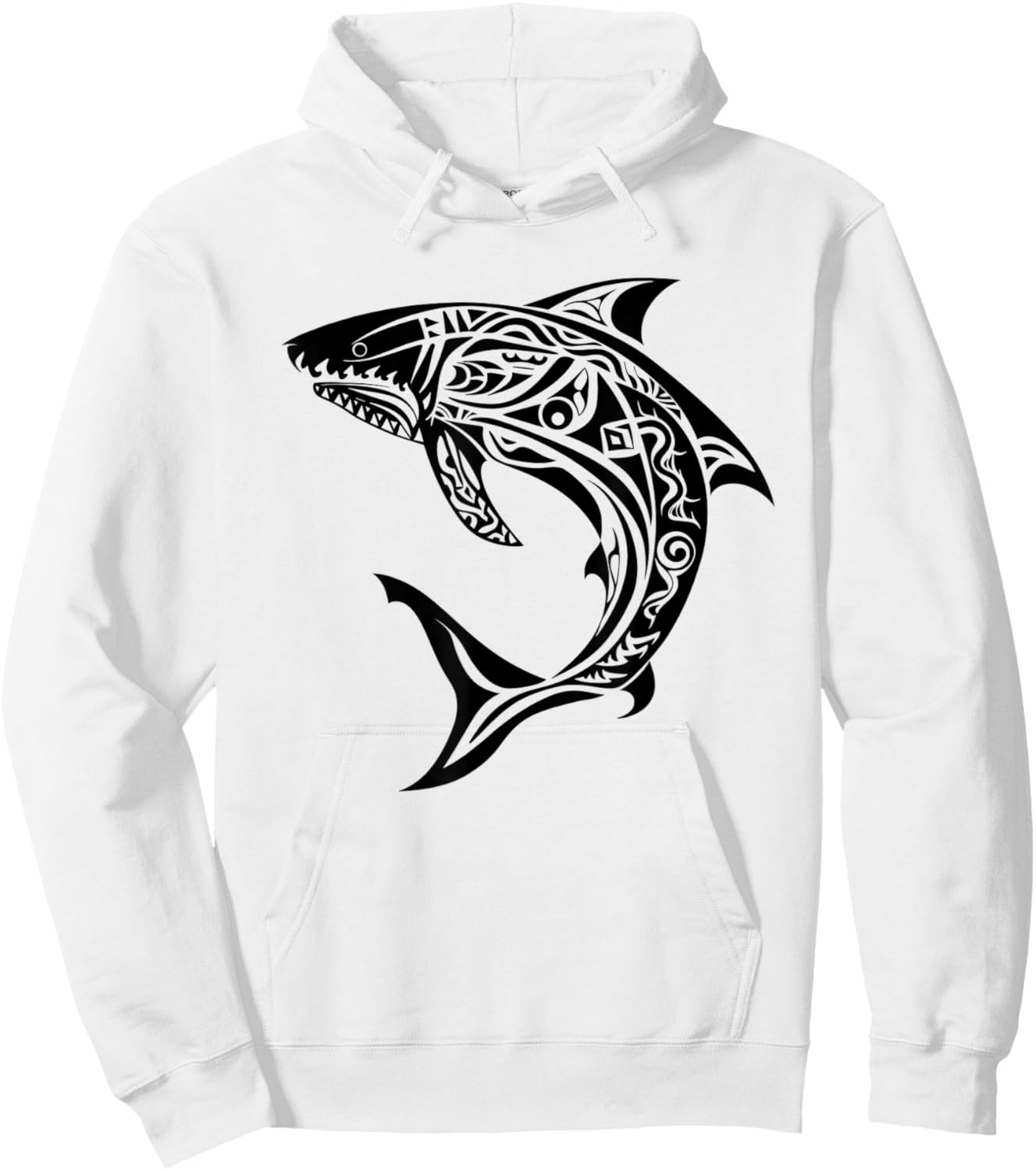 Tribal Shark Shirt - Maori Shirt - Hawaiian Tribal Hoodie - Hoodie | White