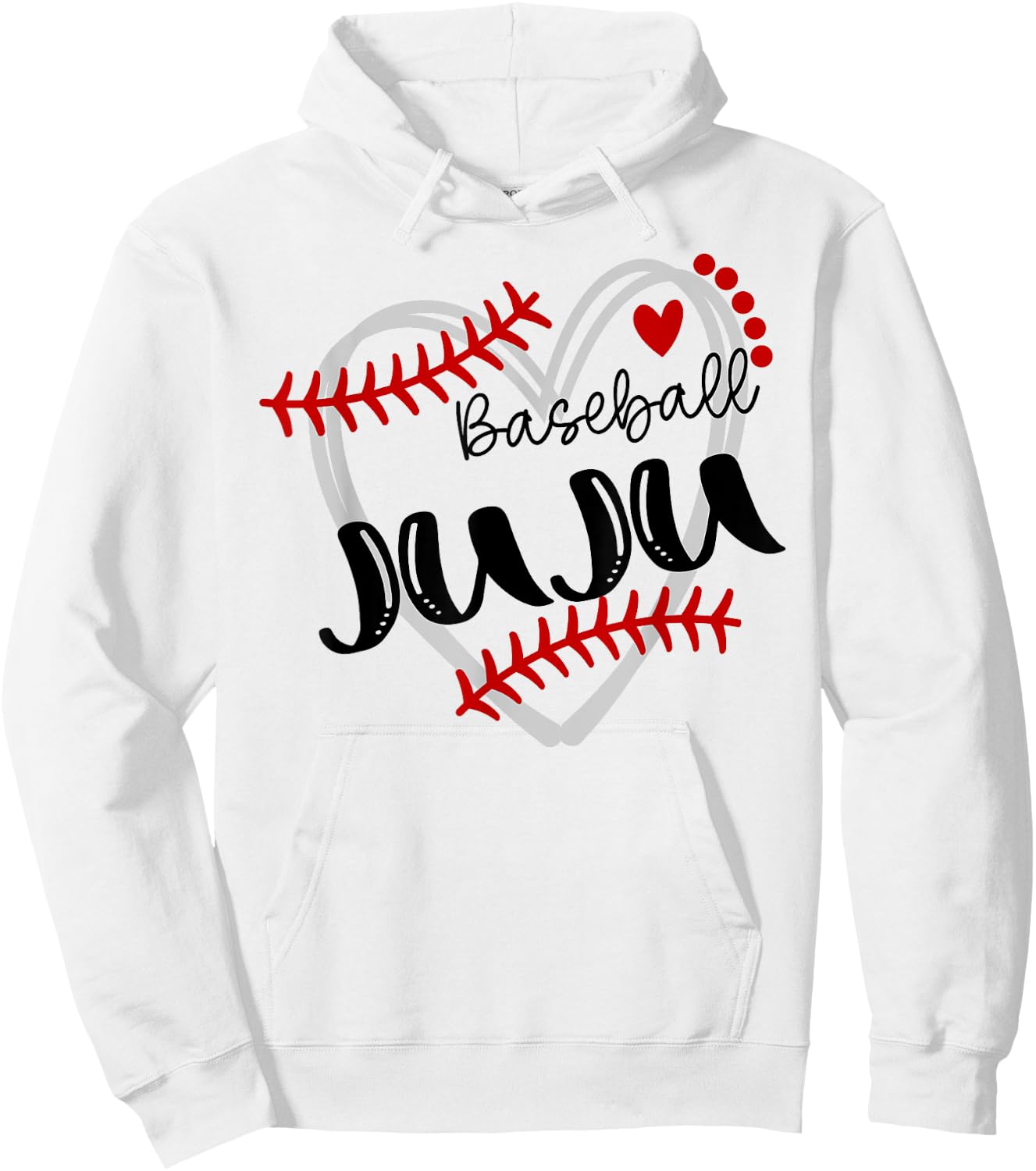 Personalized Baseball Heart Cute Juju Men Women Hoodie - Hoodie | White