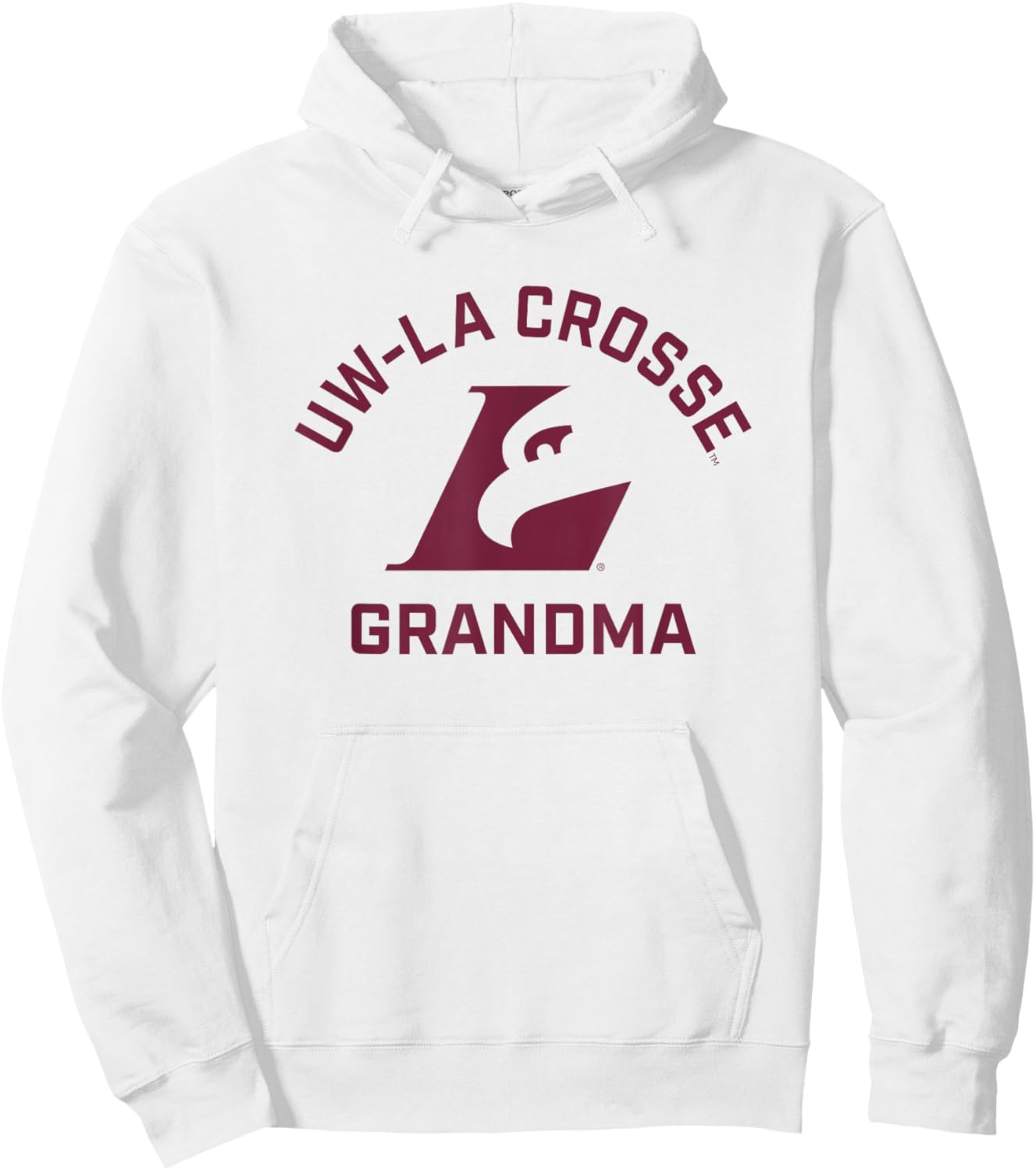 University of Wisconsin-La Crosse Eagles Arched Grandma Hoodie - Hoodie | White