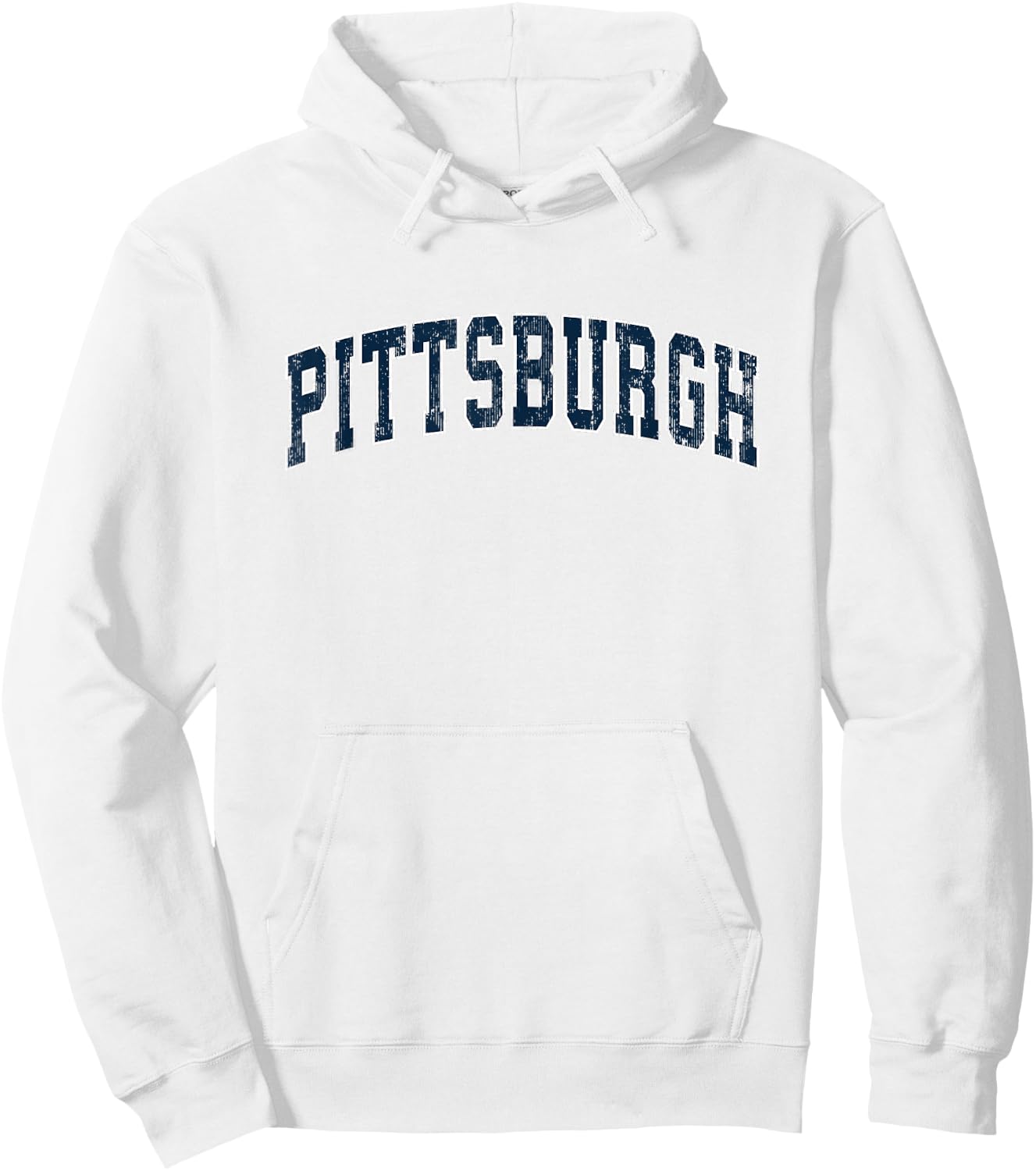 Pittsburgh Pennsylvania PA Vintage Sports Design Navy Design Hoodie - Hoodie | White
