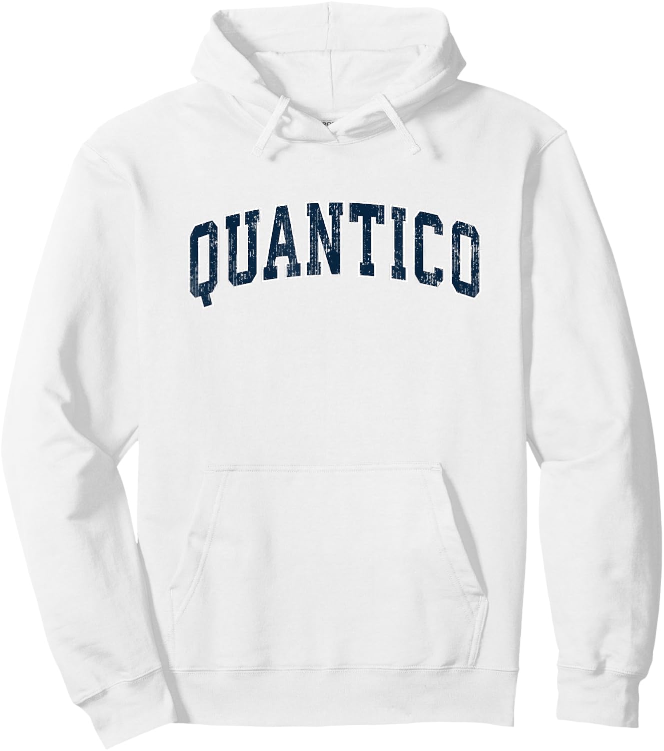 Quantico Virginia VA Vintage Sports Design Navy Design Hoodie - Hoodie | White