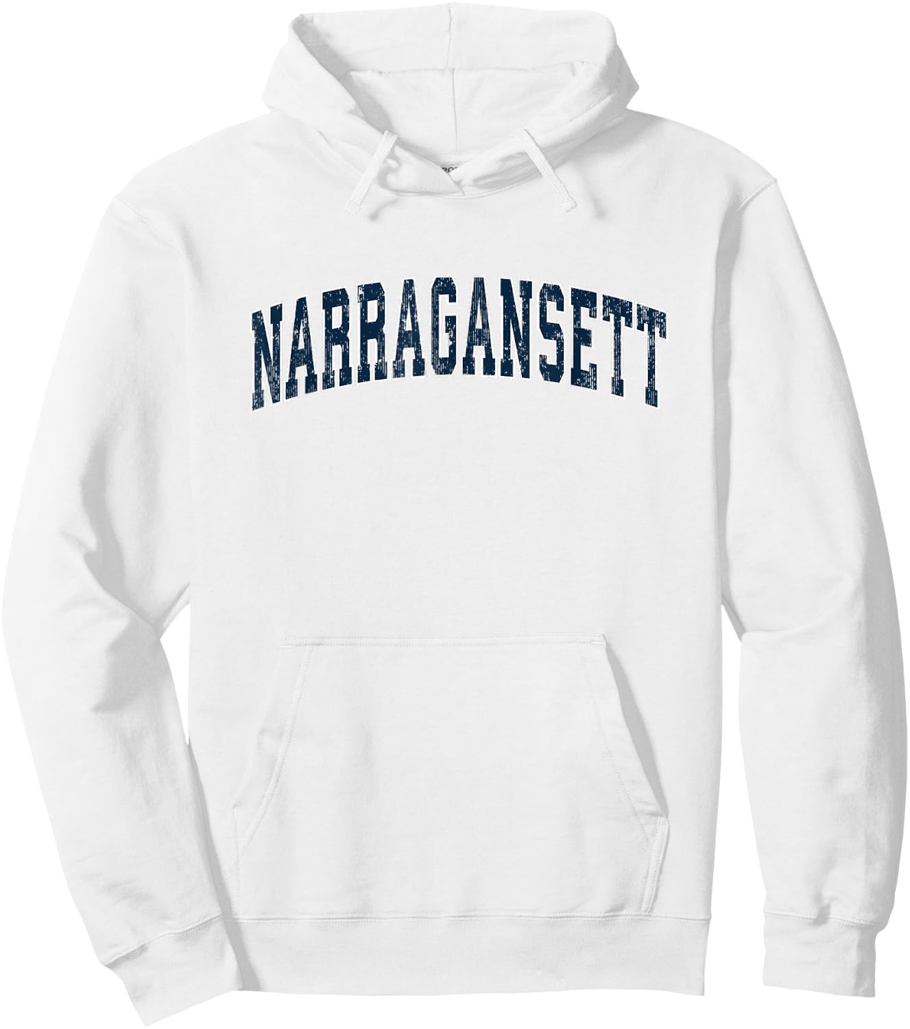 Narragansett Rhode Island RI Vintage Sports Design Navy Desi Hoodie - Hoodie | White