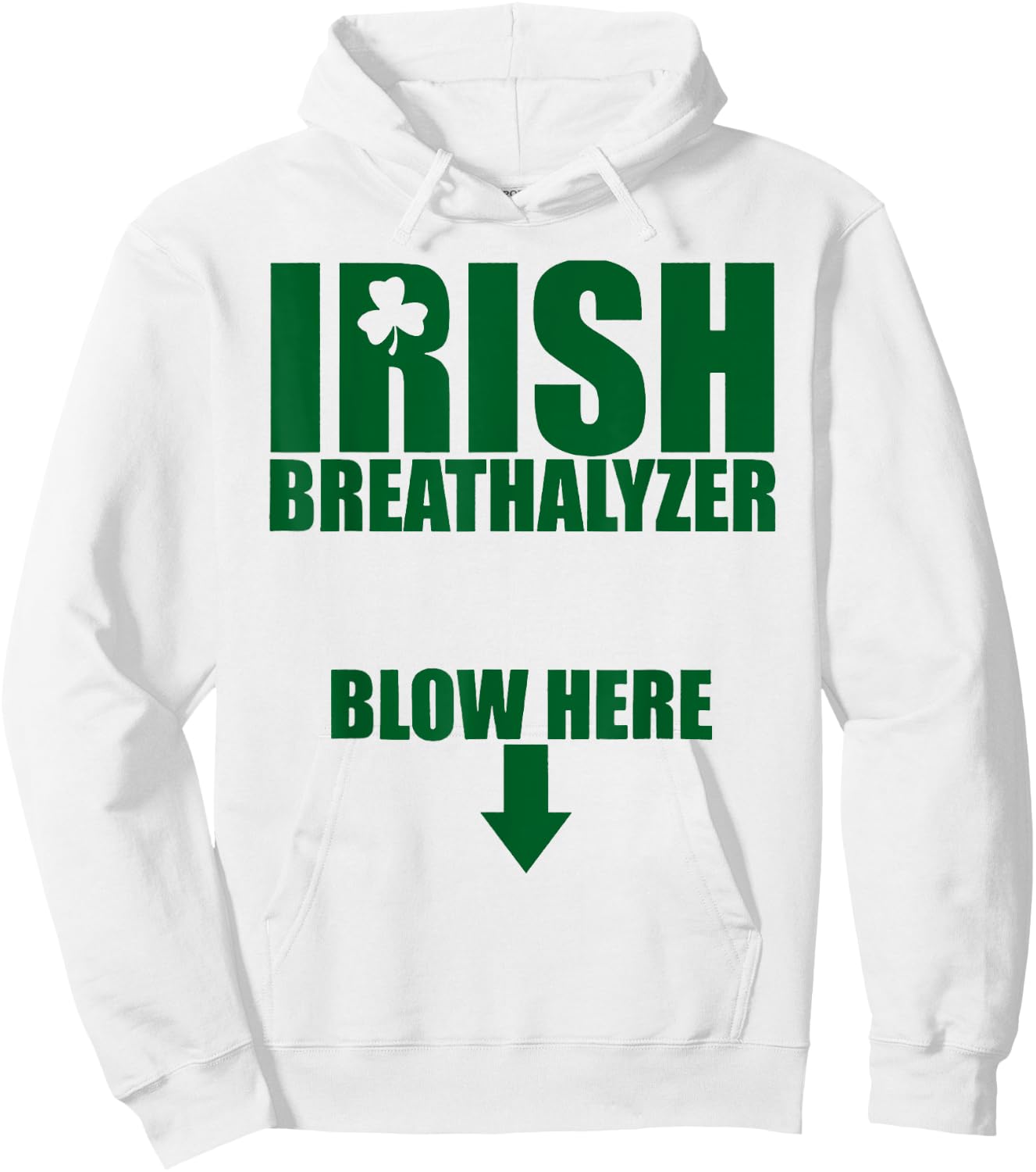Irish Breathalyzer Blow Here Hoodie - Hoodie | White