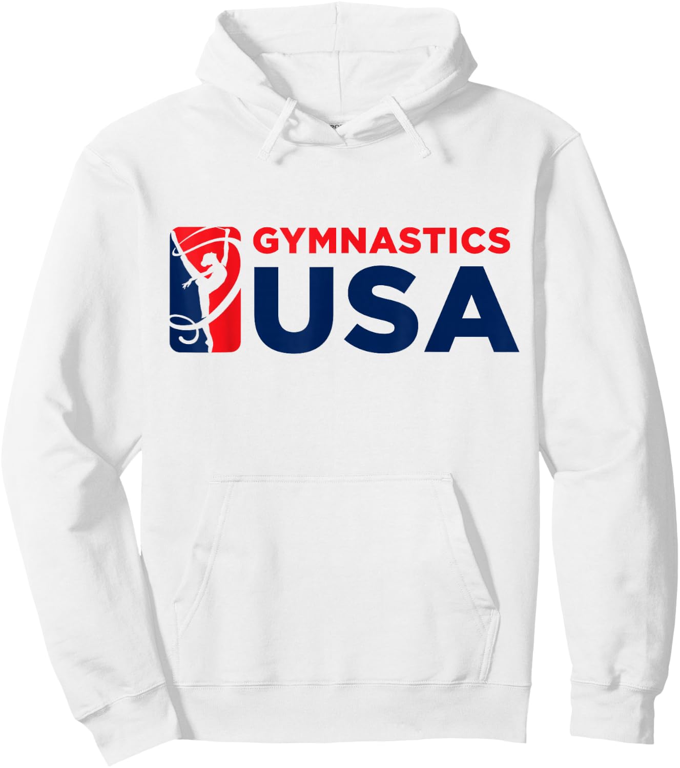 Gymnastics USA Support The Team USA Flag Hoodie - Hoodie | White
