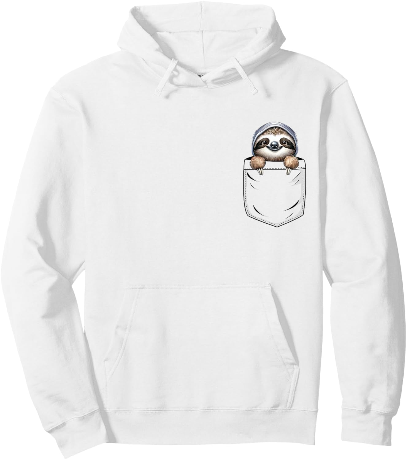 Sloth Lovers Cute Funny Sloth In Pocket Hoodie - Hoodie | White