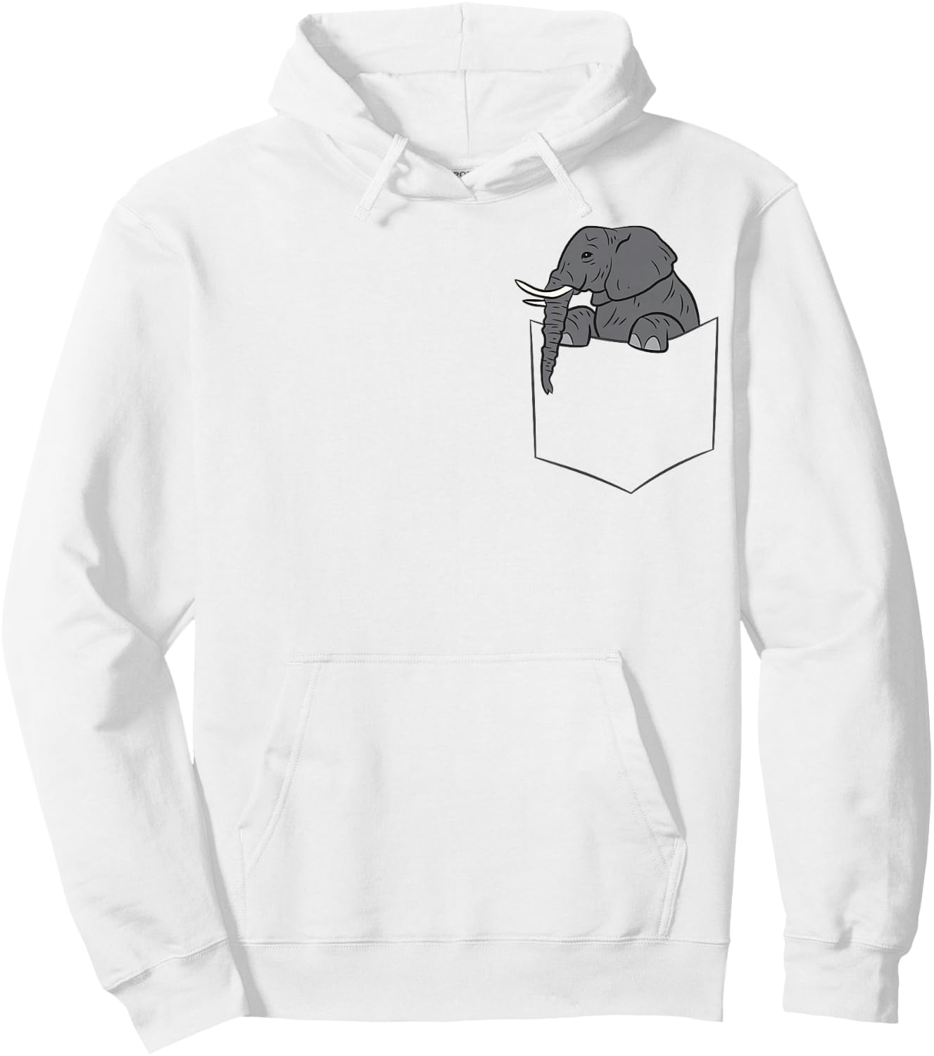 Elephant in A Pocket Funny Pocket Elephant Small Hoodie - Hoodie | White