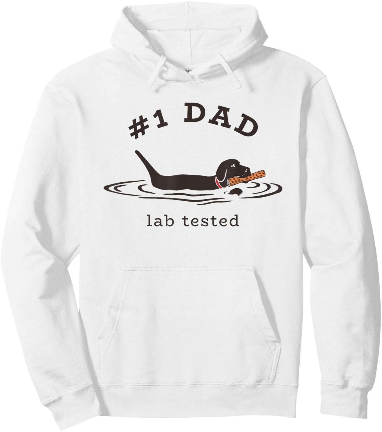#1 Dad Lab Tested Pun - Labrador Retriever Dog Owner Hoodie - Hoodie | White