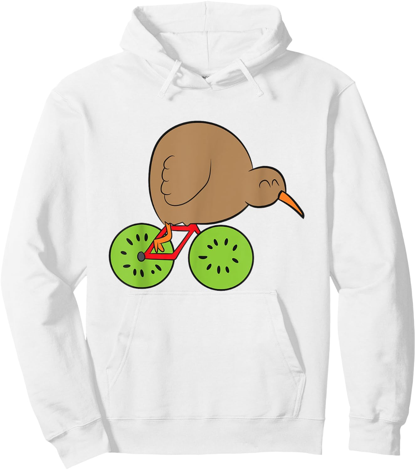 Funny Kiwi Fruit And Kiwi Bird New Zealand Cycling Kiwi Bird Hoodie - Hoodie | White