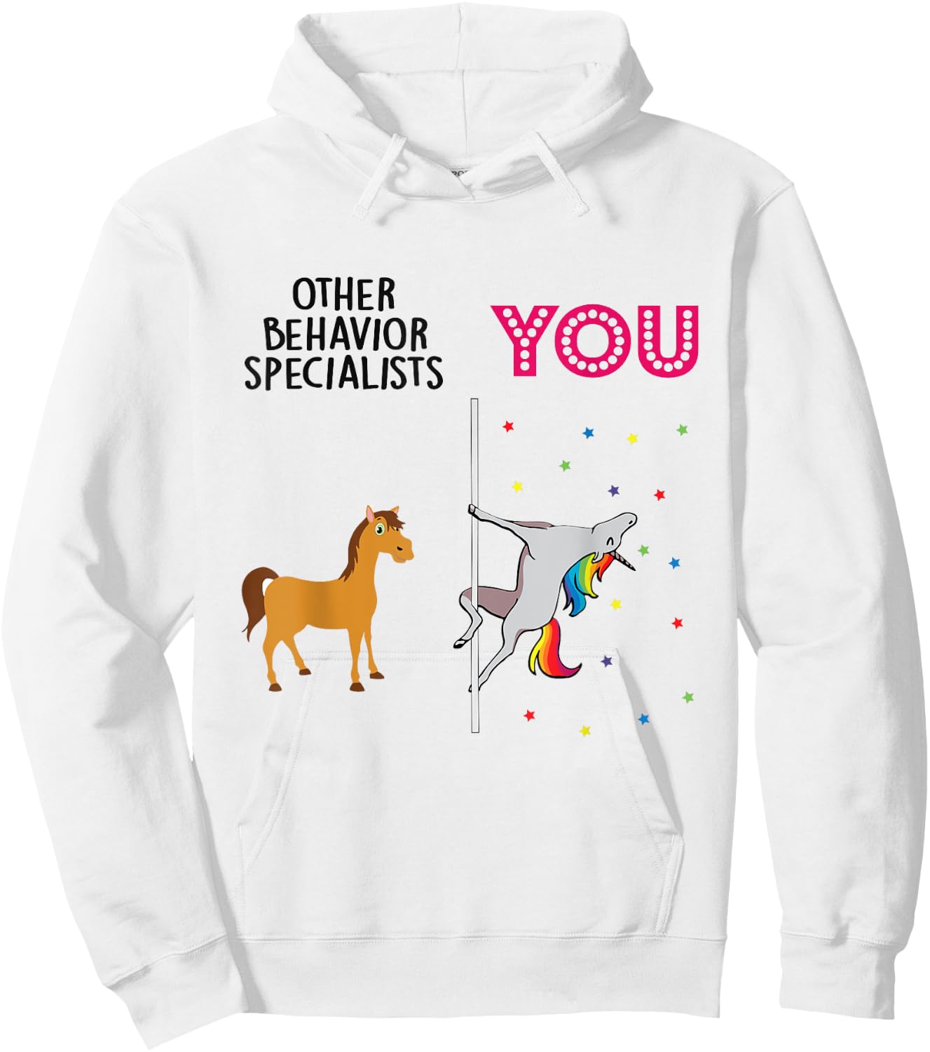 Behavior Specialist Funny Unicorn Hoodie - Hoodie | White
